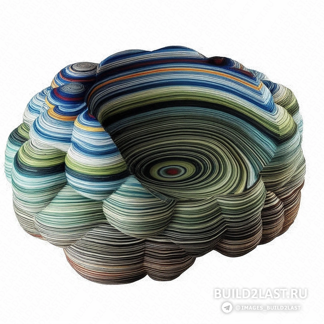 Дизайнерское кресло Layers Cloud Chair от Ричарда Гуттена, выполненное в Нидерландах, в ярких цветах.